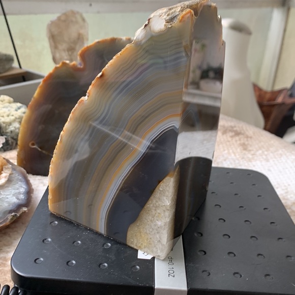 CRYSTAL banded agate bookend #1 - Picture 3 of 11